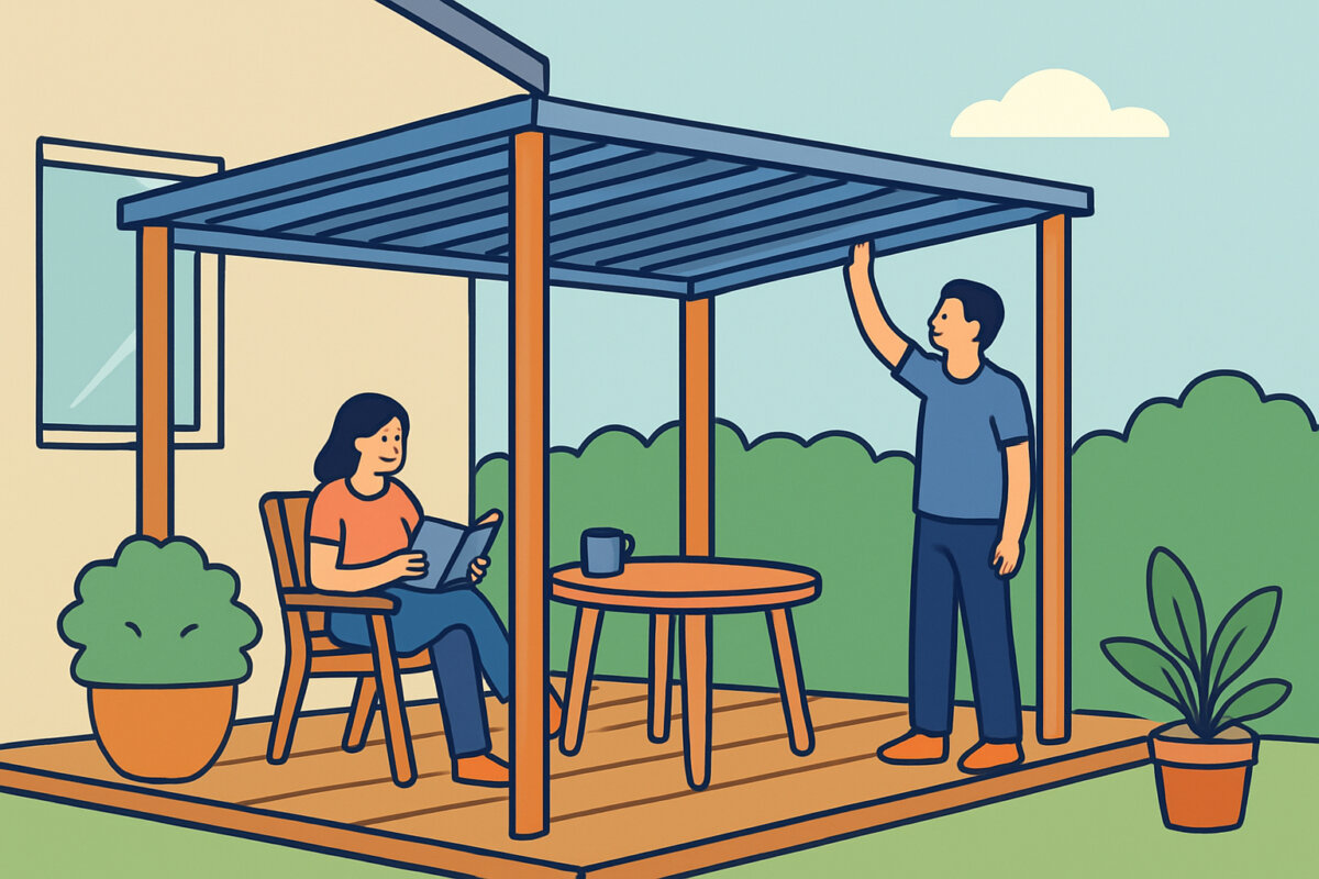 Pergola terassin katteena – varjostus ja rakenne